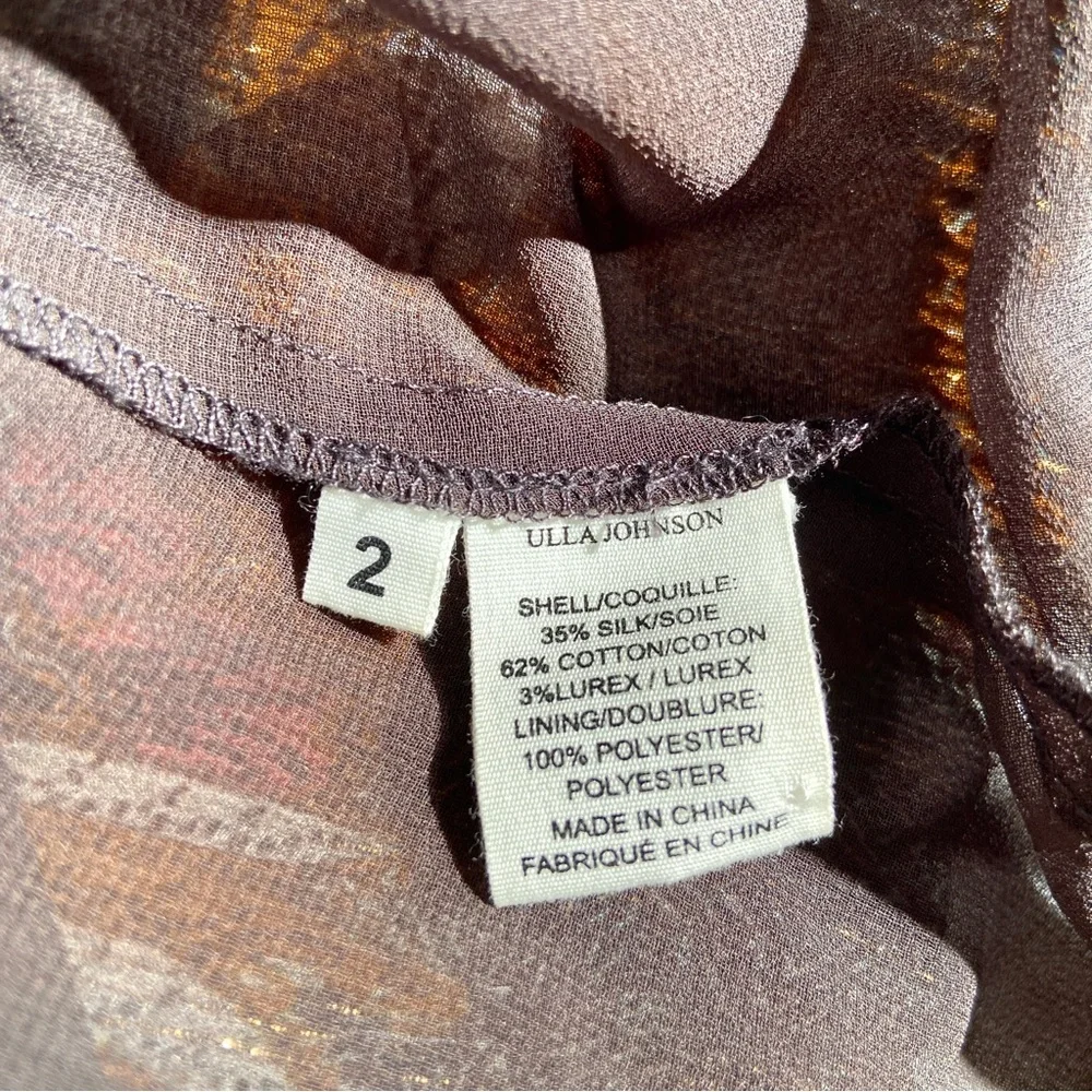 $650 Ulla Johnson RARE! Paola Silk Lurex Midi Dress - Picture 15 of 15